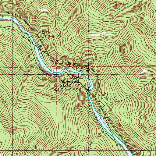 Topographic Map of The Narrows, OR