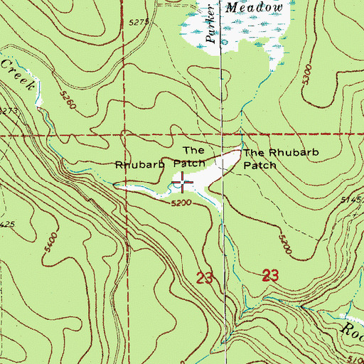 Topographic Map of The Rhubarb Patch, OR