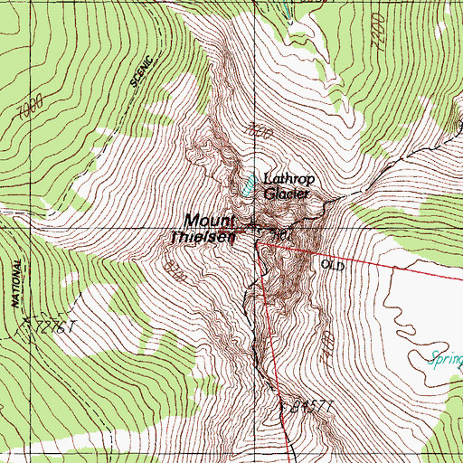 Topographic Map of Mount Thielsen, OR