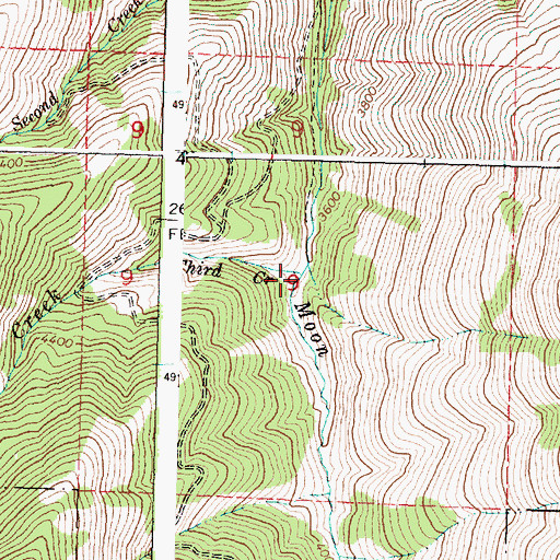 Topographic Map of Third Creek, OR