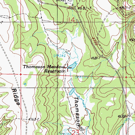 Topographic Map of Thomason Meadow Reservoir, OR