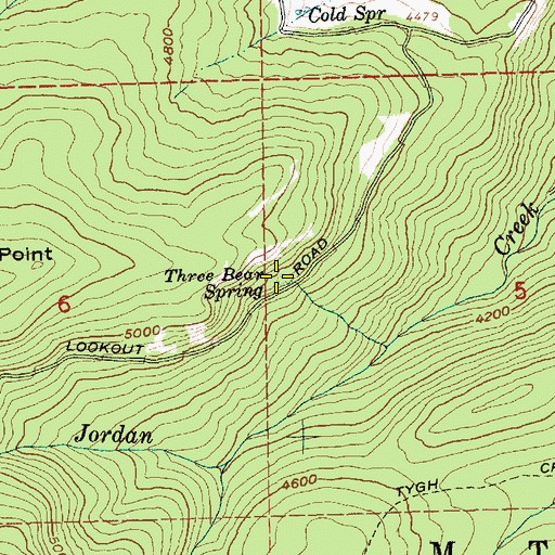 Topographic Map of Three Bear Spring, OR