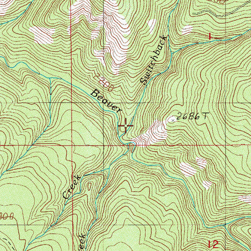 Topographic Map of Three Cabin Creek, OR
