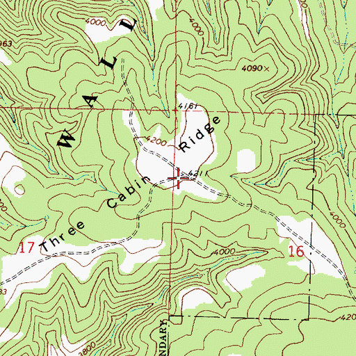 Topographic Map of Three Cabin Ridge, OR