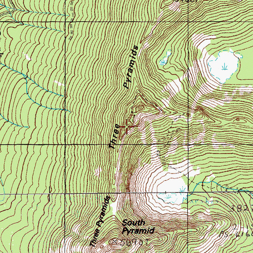 Topographic Map of Three Pyramids, OR