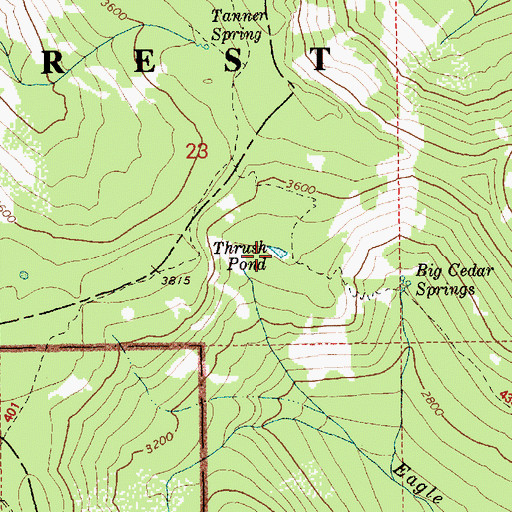 Topographic Map of Thrush Pond, OR