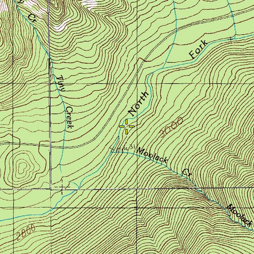 Topographic Map of Tiny Creek, OR