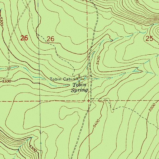Topographic Map of Tobin Spring, OR