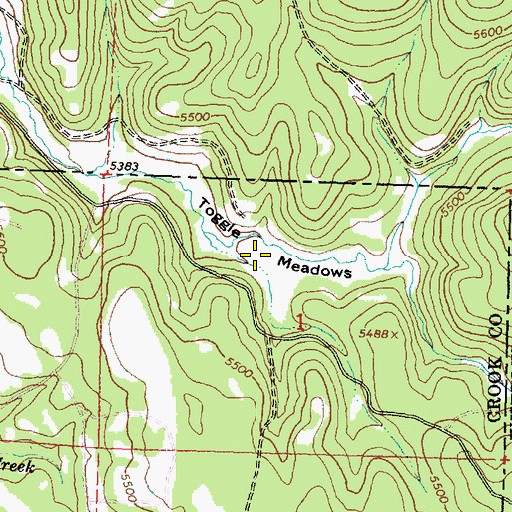 Topographic Map of Toggle Meadows, OR