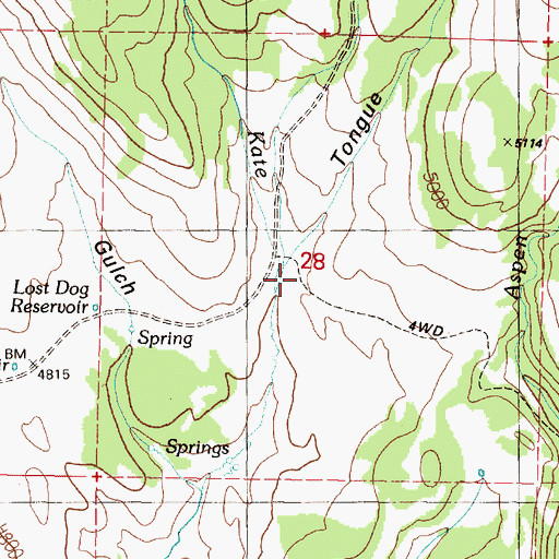 Topographic Map of Tongue Gulch, OR