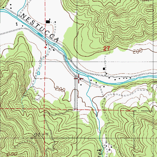 Topographic Map of Tony Creek, OR