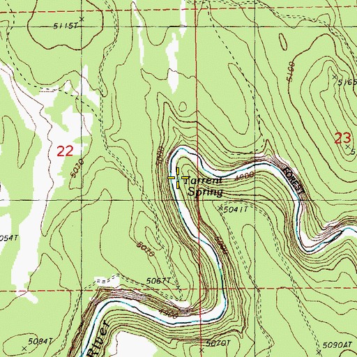 Topographic Map of Torrent Spring, OR