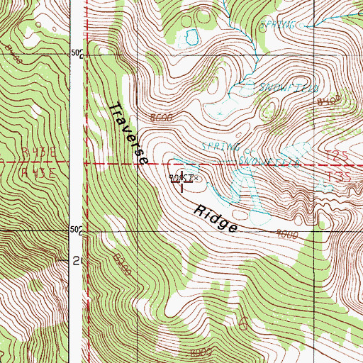Topographic Map of Traverse Ridge, OR