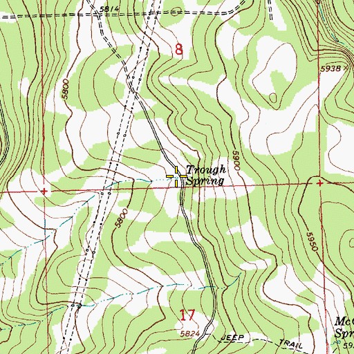 Topographic Map of Trough Spring, OR