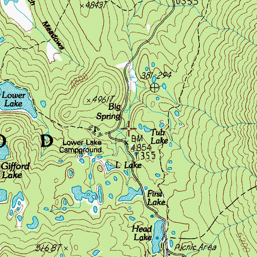 Topographic Map of Tub Lake, OR