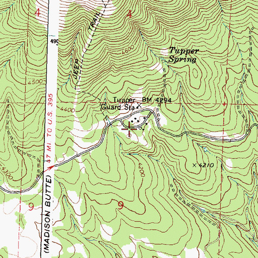 Topographic Map of Tupper Guard Station, OR