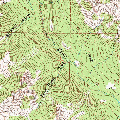 Topographic Map of Twin Basin Creek, OR