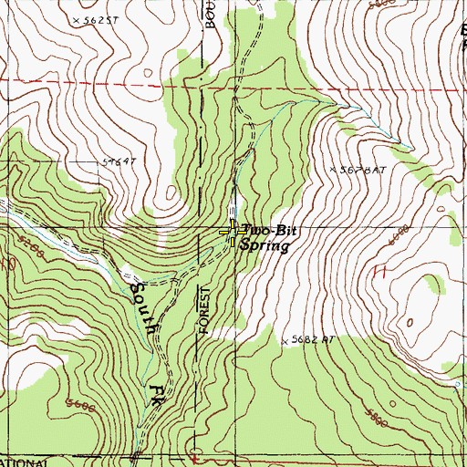 Topographic Map of Two-Bit Spring, OR