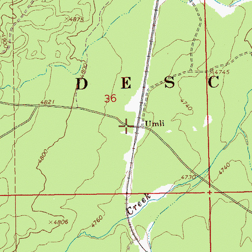 Topographic Map of Umli, OR