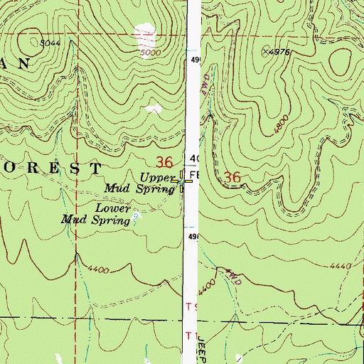 Topographic Map of Upper Mud Spring, OR