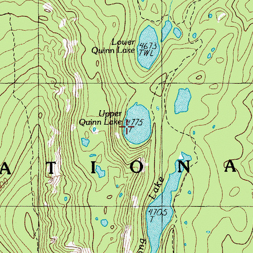 Topographic Map of Upper Quinn Lake, OR