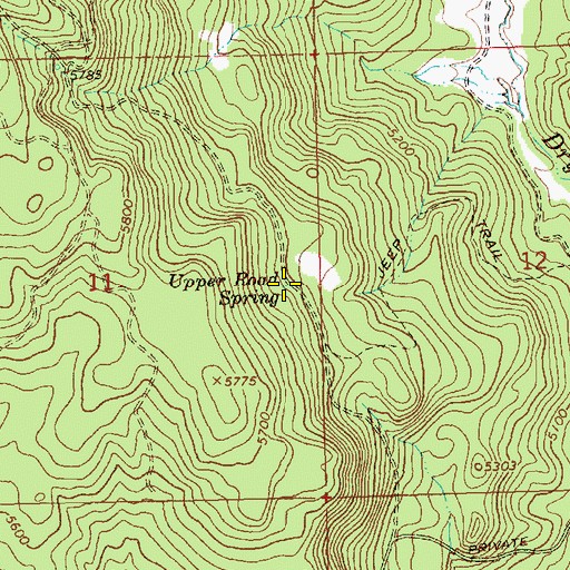 Topographic Map of Upper Road Spring, OR