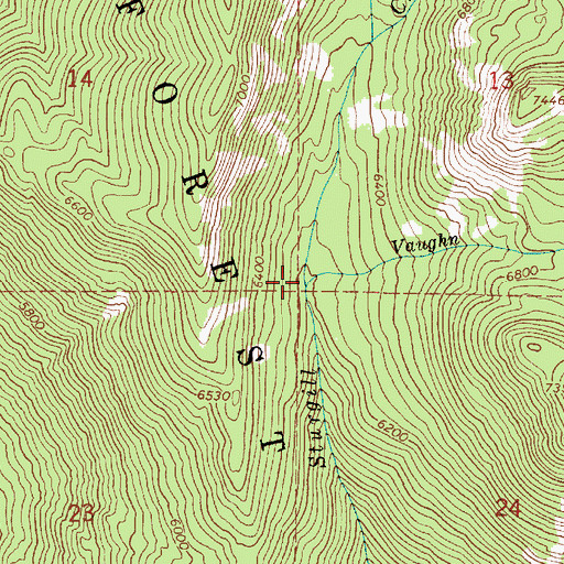 Topographic Map of Vaughn Creek, OR
