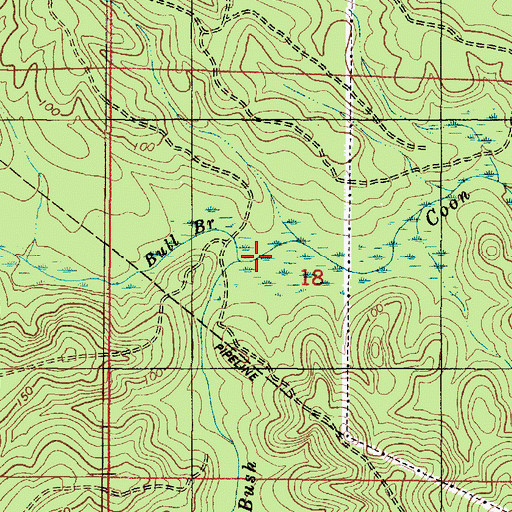 Topographic Map of Bull Branch, AL
