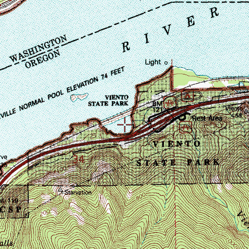 Topographic Map of Viento Creek, OR
