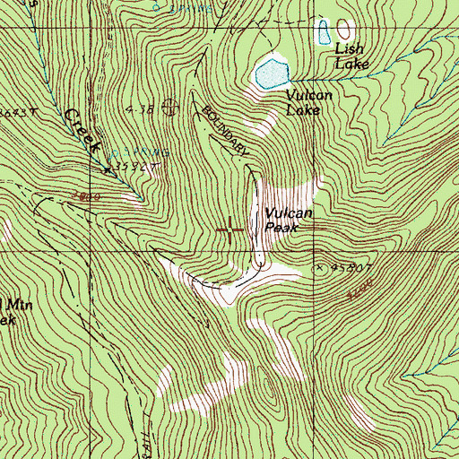Topographic Map of Vulcan Peak, OR