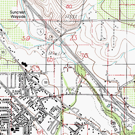 Topographic Map of Wagner Creek, OR