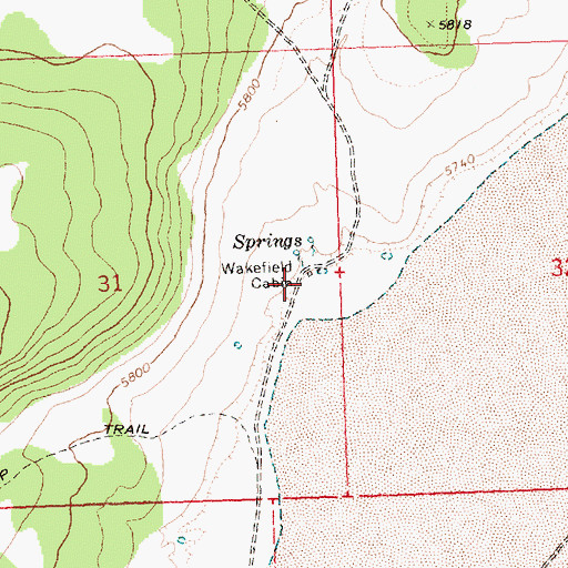 Topographic Map of Wakefield Cabin, OR