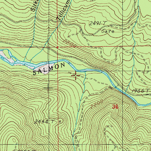Topographic Map of Warble Creek, OR