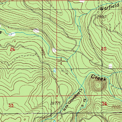 Topographic Map of Warfield Creek, OR