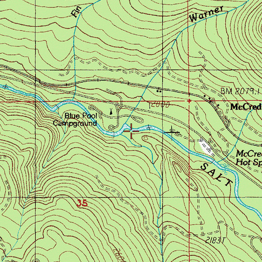 Topographic Map of Warner Creek, OR