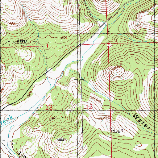 Topographic Map of Water Trough Canyon, OR