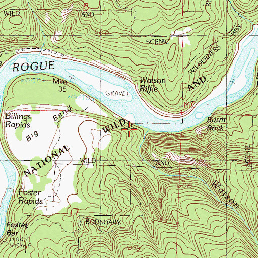 Topographic Map of Watson Creek, OR