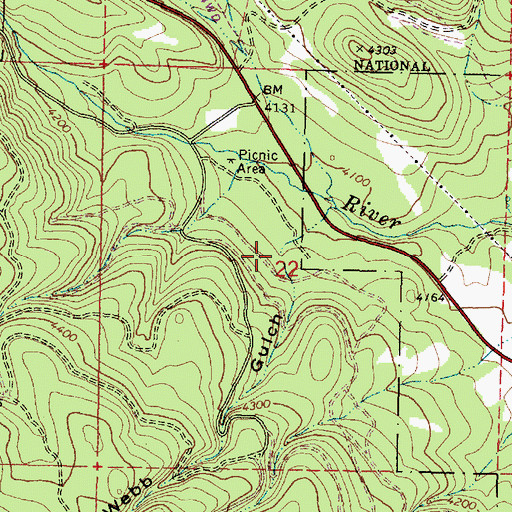 Topographic Map of Webb Gulch, OR