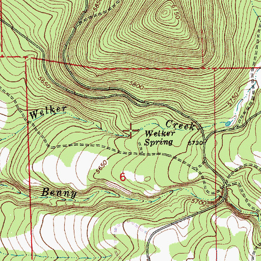 Topographic Map of Welker Spring, OR