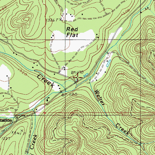 Topographic Map of Welter Creek, OR