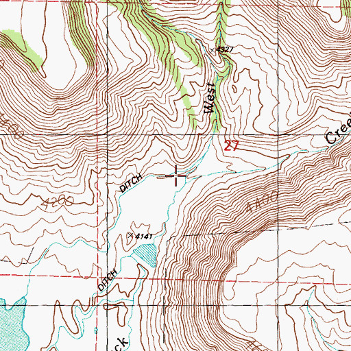 Topographic Map of West Fork Duck Creek, OR