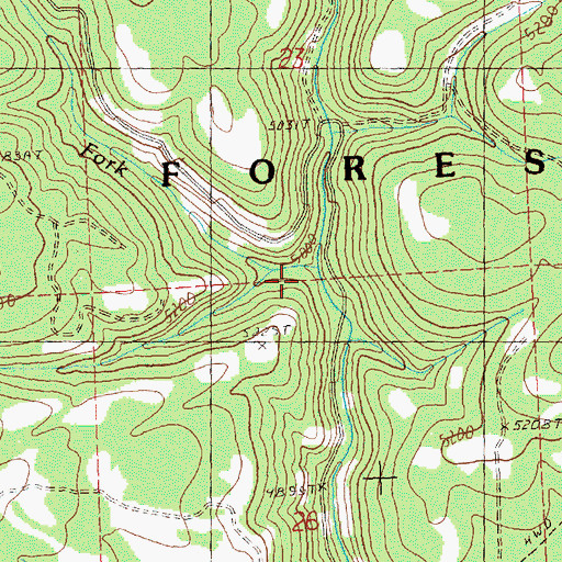 Topographic Map of West Fork Howard Creek, OR