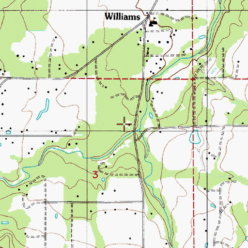 Topographic Map of West Fork Williams Creek, OR