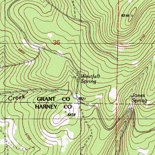 Topographic Map of Westfall Spring, OR