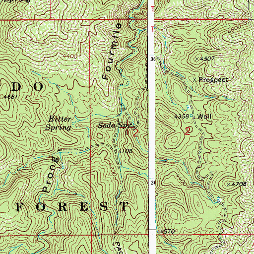 Topographic Map of Soda Spring, AZ
