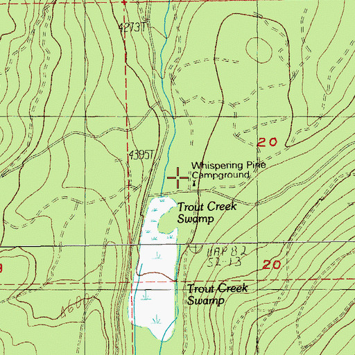 Topographic Map of Whispering Pine Horse Camp, OR