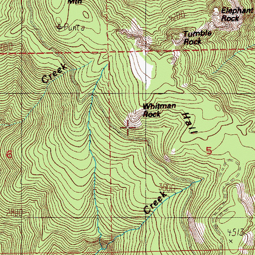 Topographic Map of Whitman Rock, OR
