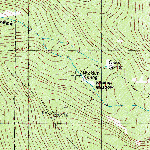 Topographic Map of Wickiup Spring, OR