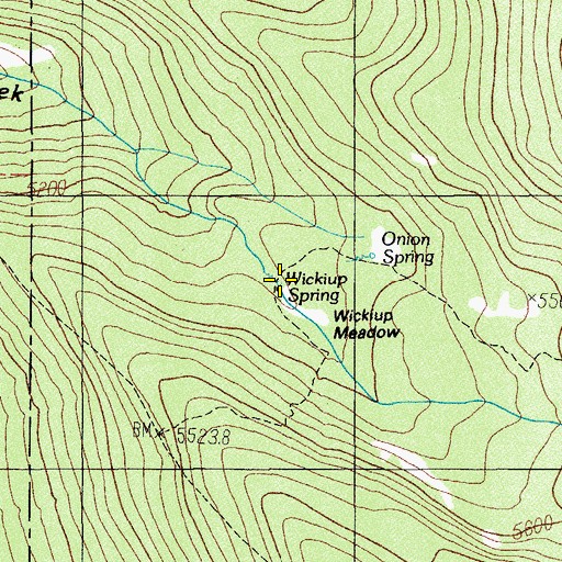 Topographic Map of Wickiup Spring, OR