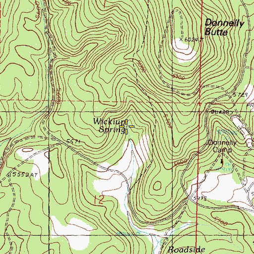 Topographic Map of Wickiup Spring, OR